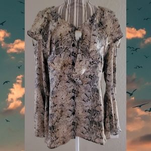 Ruffle collar button down top